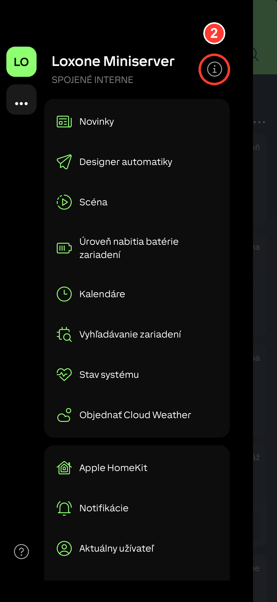 Loxone app info